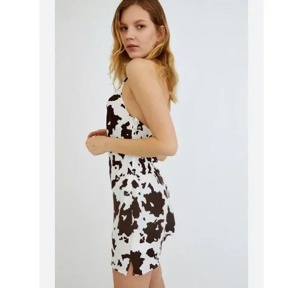 Urban Outfitters Cow print silky Halter Dress SM - Picture 7 of 12